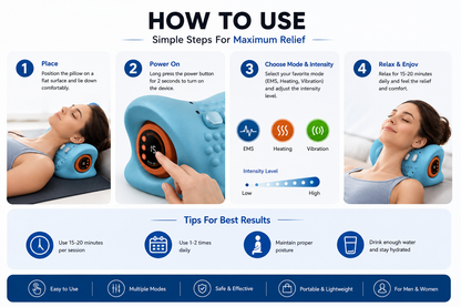 Electric Neck Massager Pillow – Cervical Traction & Vibration Relief