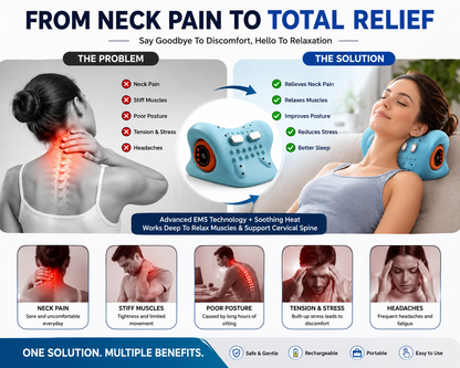 Electric Neck Massager Pillow – Cervical Traction & Vibration Relief