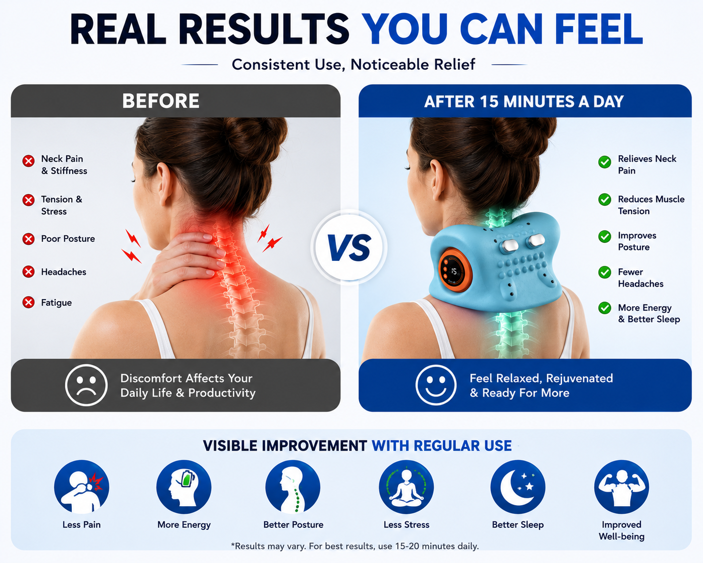 Electric Neck Massager Pillow – Cervical Traction & Vibration Relief